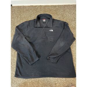 The North Face Mens Black 1/4 Zip‎ Up Pullover Fleece Sweatshirt Size XL